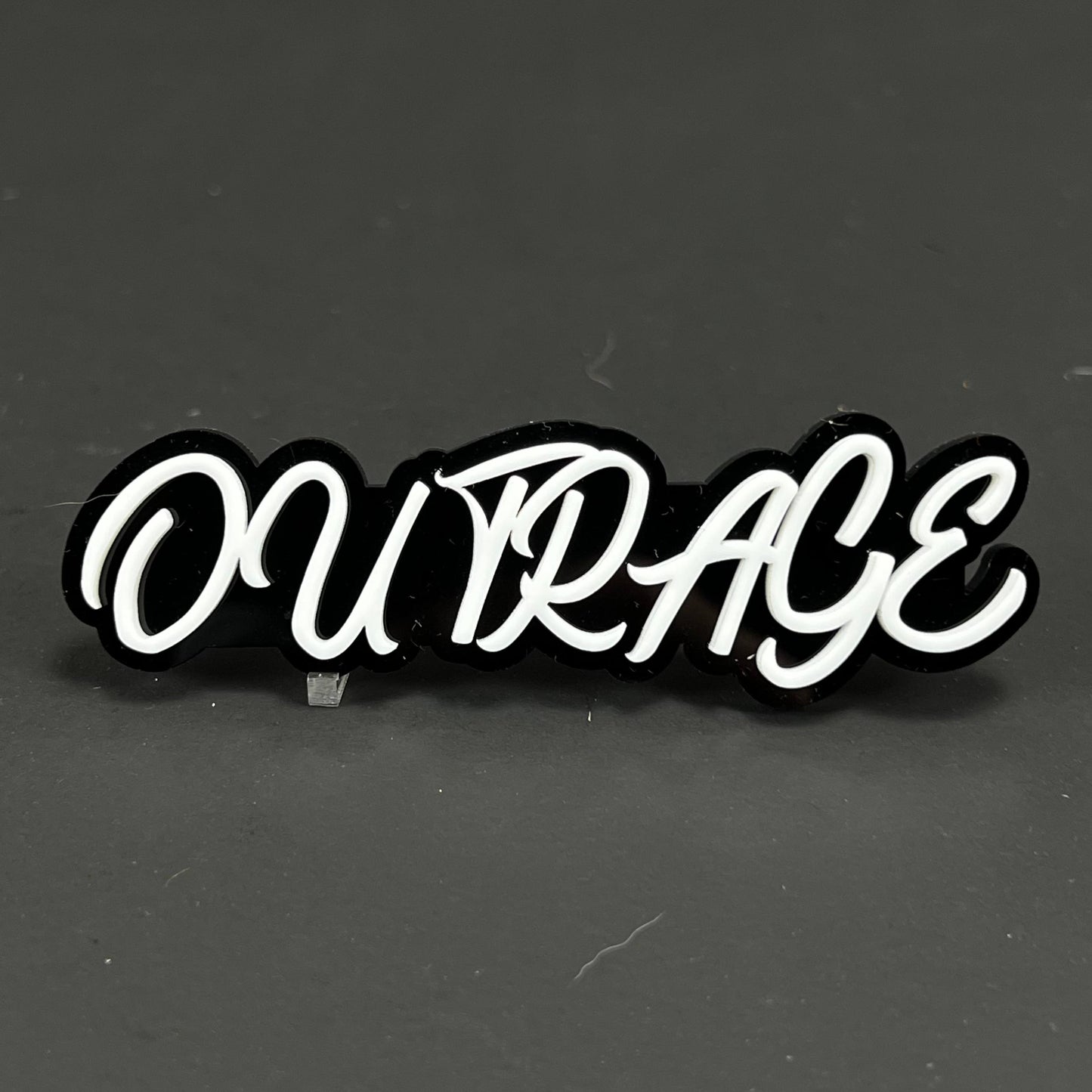 1PC OUTRAGE 3D Acrylic Badge - Car Truck Emblem Fender Tailgate Trunk Sticker