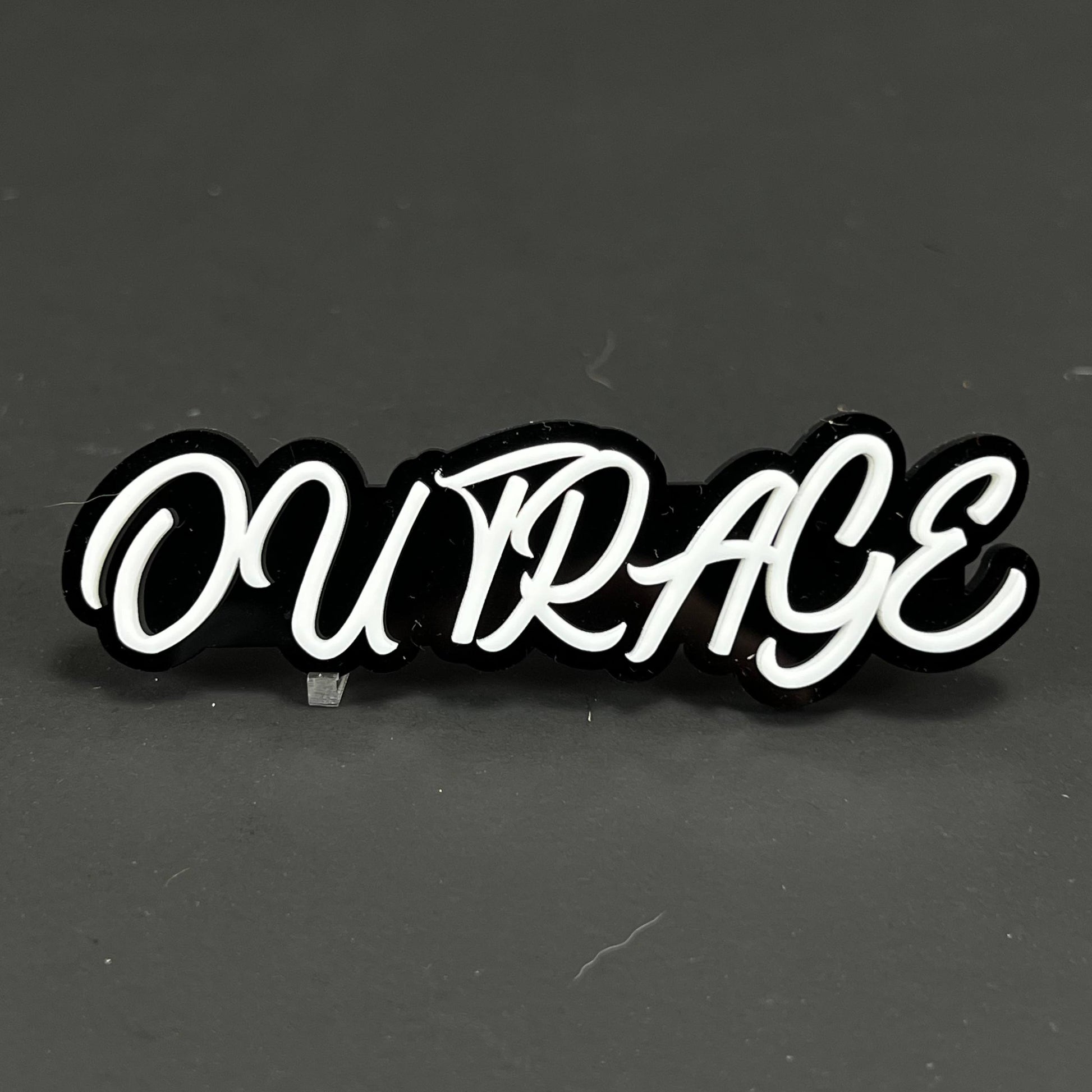 1PC OUTRAGE 3D Acrylic Badge - Car Truck Emblem Fender Tailgate Trunk Sticker