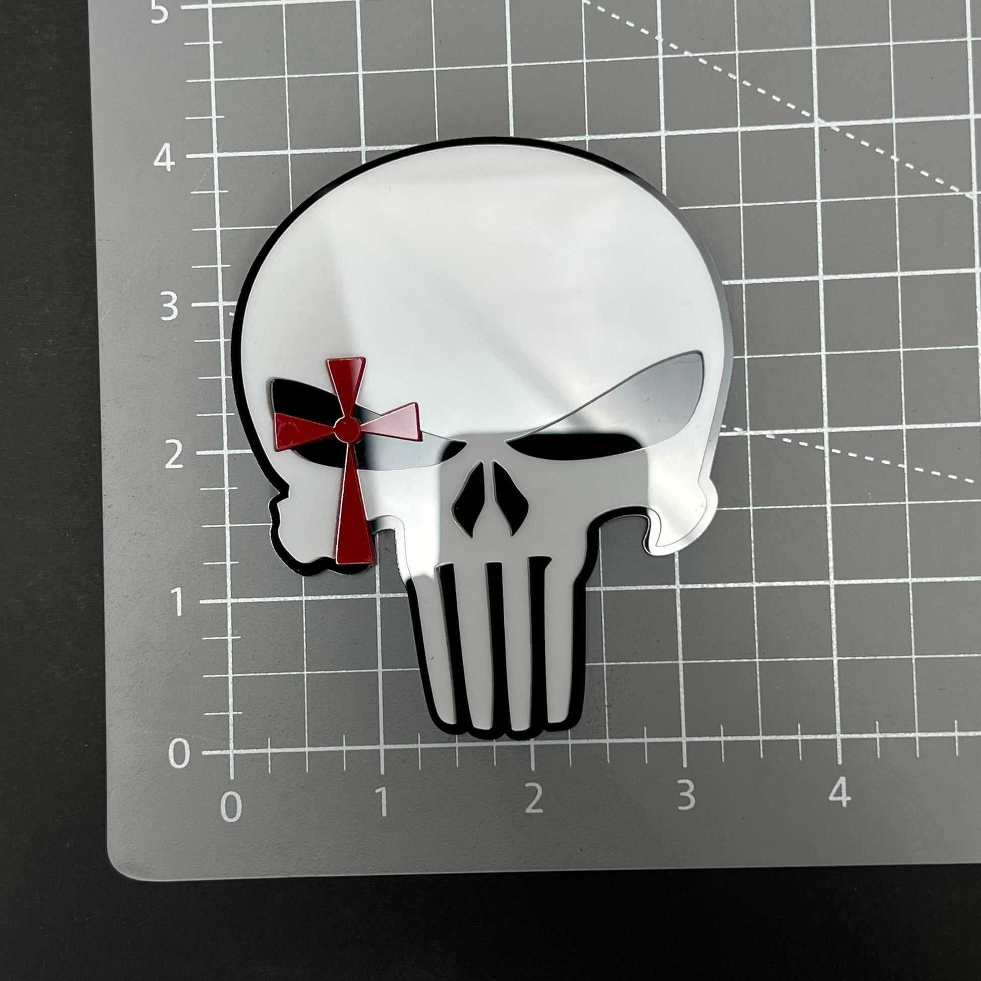 1PC Punisher Skull 3D Acrylic Badge - Car Truck Emblem Fender Sticker