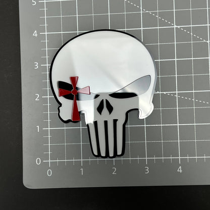 1PC Punisher Skull 3D Acrylic Badge - Car Truck Emblem Fender Sticker