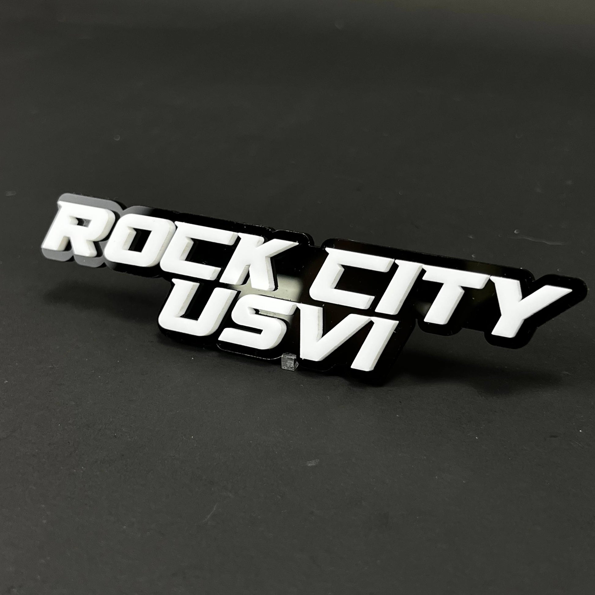 1PC ROCK CITY USVI 3D Acrylic Badge - Car Truck Emblem Fender Sticker