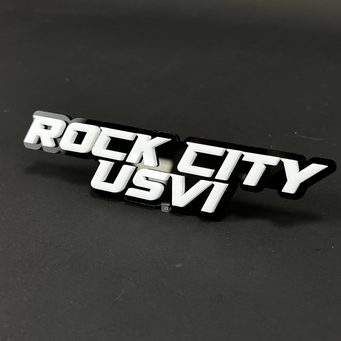 1PC ROCK CITY USVI 3D Acrylic Badge - Car Truck Emblem Fender Sticker