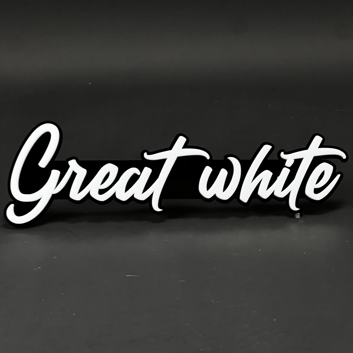 1PC Great white 3D Acrylic Badge - Car Truck Emblem Fender Sticker