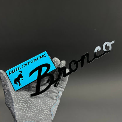 1PC Bronco Wildtrak (Blue) 3D Acrylic Badge - Car Truck Emblem Fender Tailgate Trunk Sticker