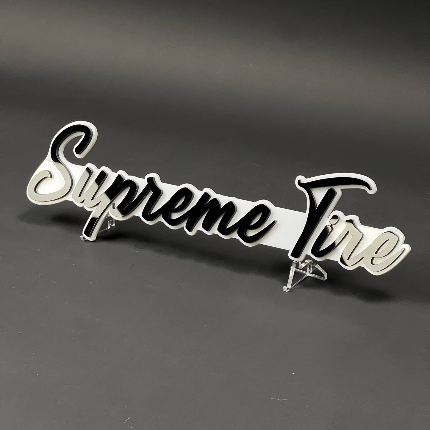 1PC Supreme Tire 3D Acrylic Badge - Car Truck Emblem Fender Sticker