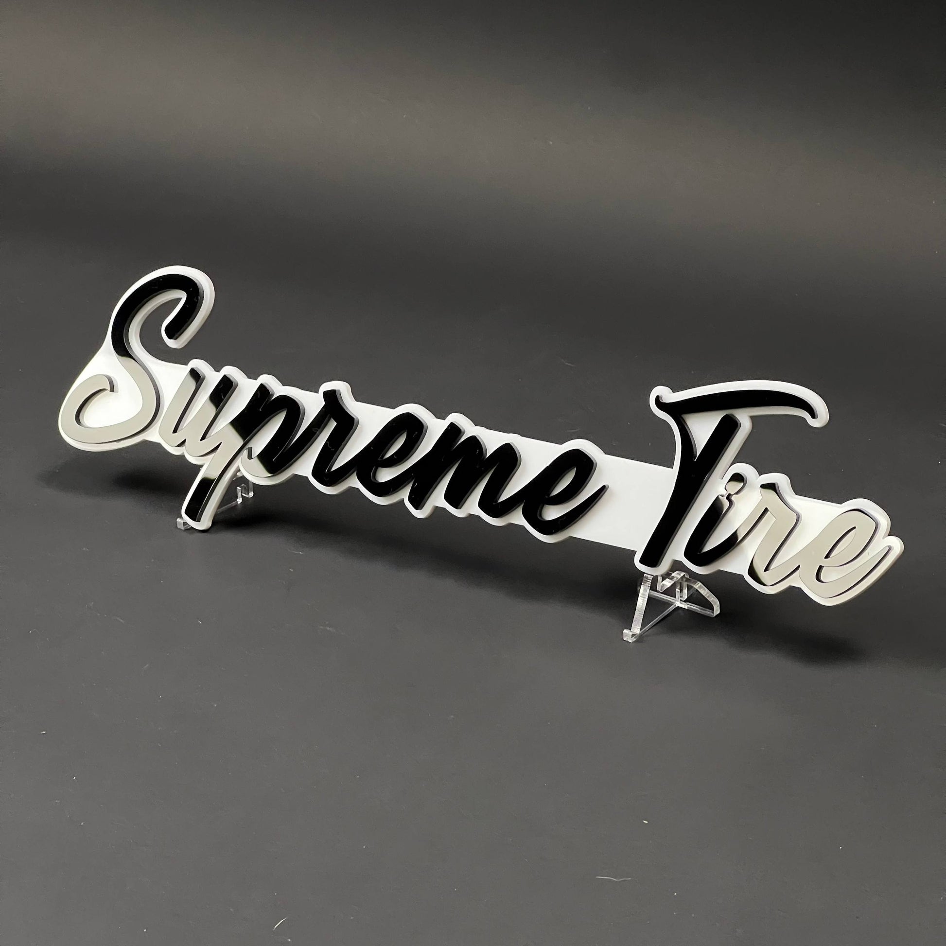 1PC Supreme Tire 3D Acrylic Badge - Car Truck Emblem Fender Sticker