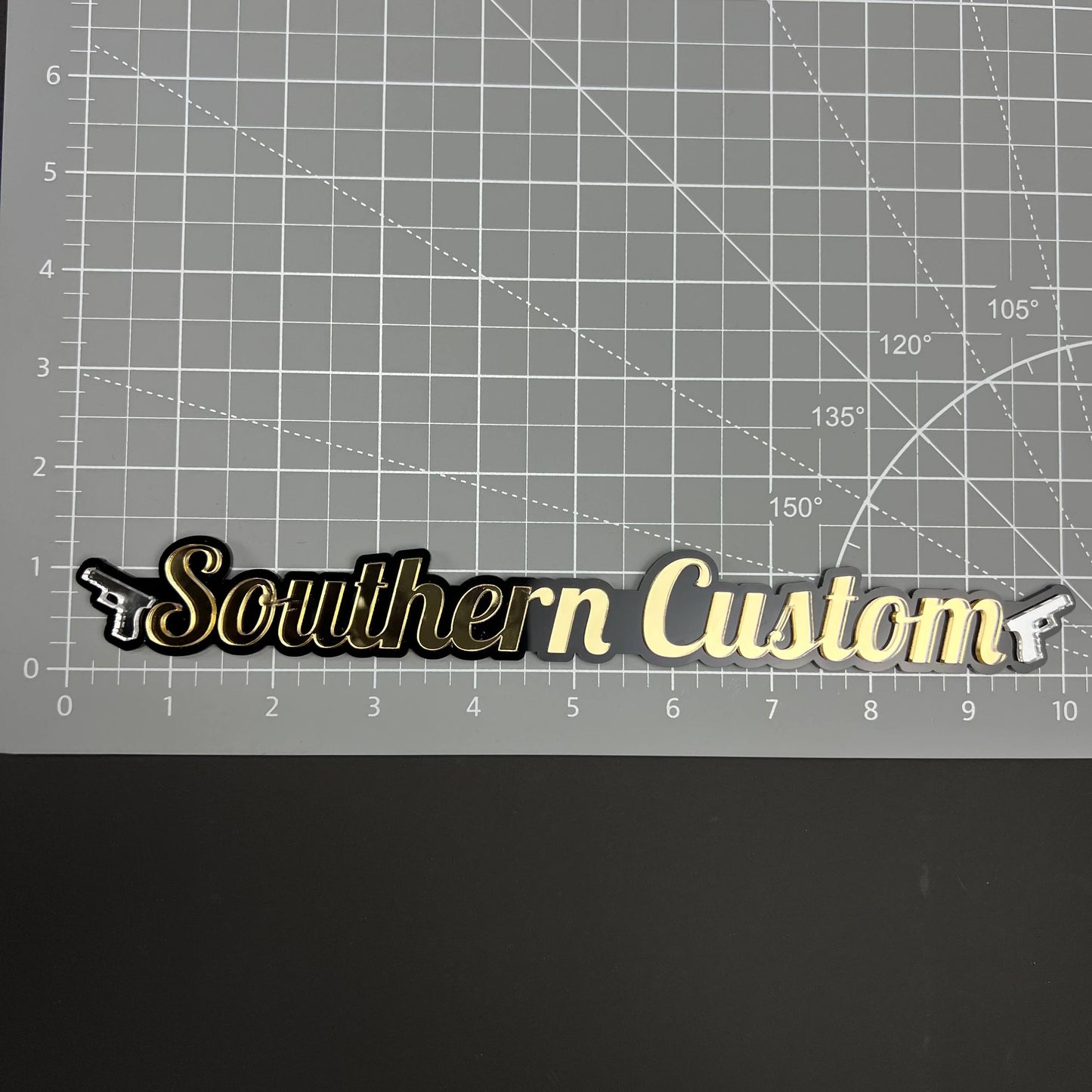 1PC Southern Custom 3D Acrylic Badge - Car Truck Emblem Fender Tailgate Trunk Sticker