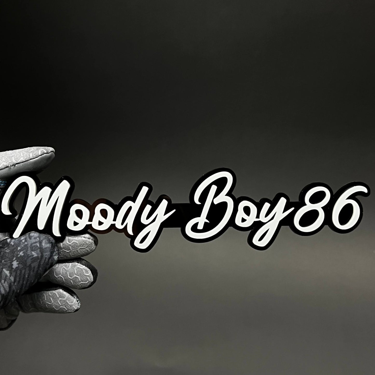 1PC Moody Boy86 3D Acrylic Badge - Car Truck Emblem Fender Sticker