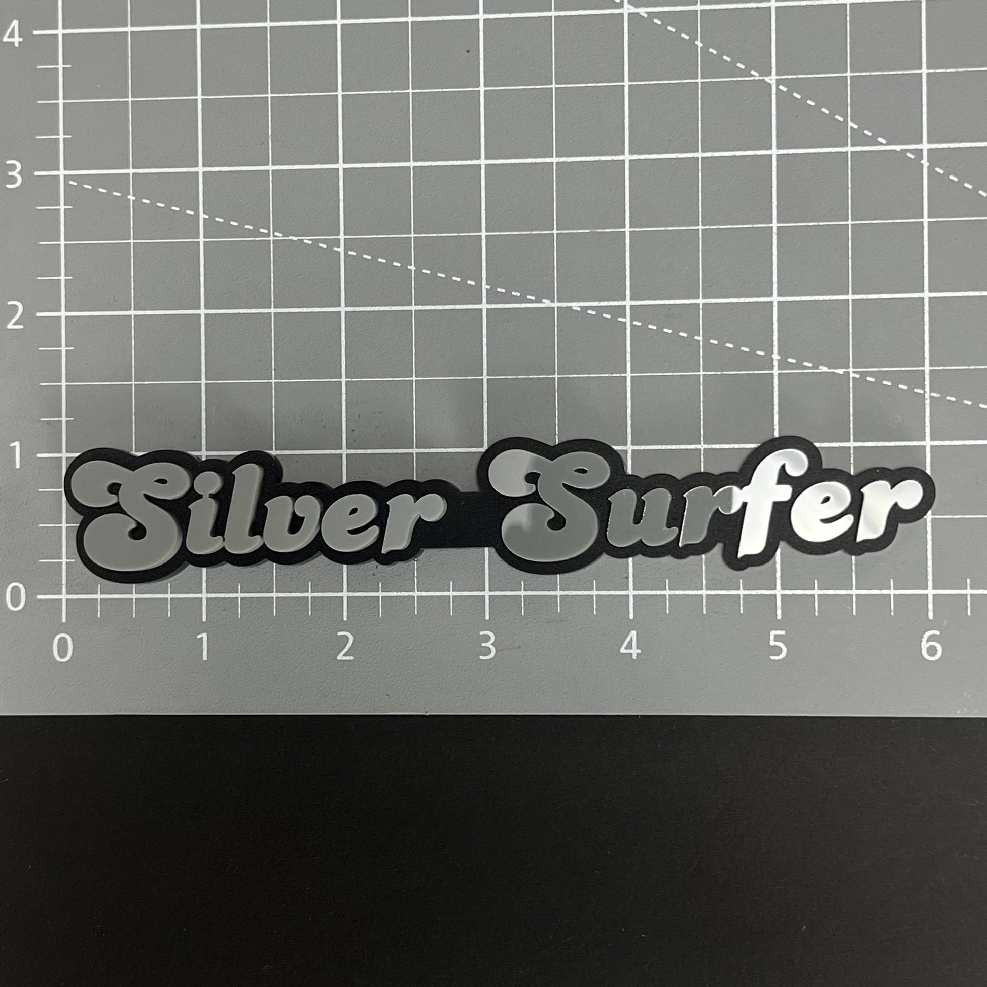 1PC Silver Surfer 3D Acrylic Badge - Car Truck Emblem Fender Sticker