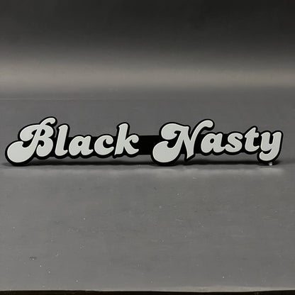 1PC Black Nasty 3D Acrylic Badge - Car Truck Emblem Fender Sticker