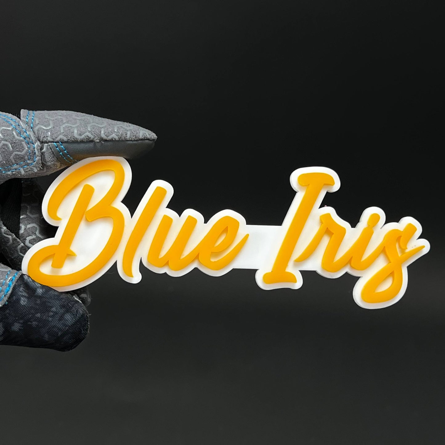 1PC Blue Iris 3D Acrylic Badge - Car Truck Emblem Fender Tailgate Trunk Sticker