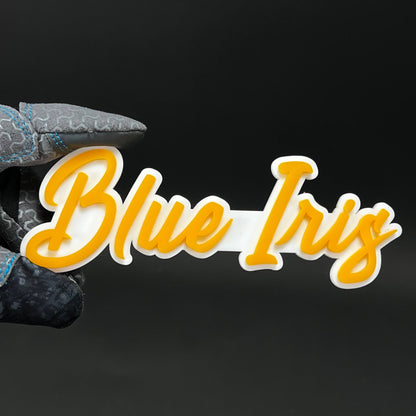 1PC Blue Iris 3D Acrylic Badge - Car Truck Emblem Fender Tailgate Trunk Sticker