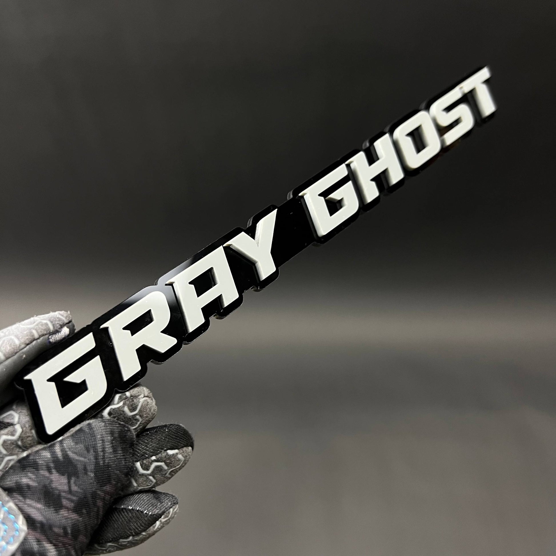 1PC GRAY GHOST 3D Acrylic Badge - Car Truck Emblem Fender Tailgate Trunk Sticker