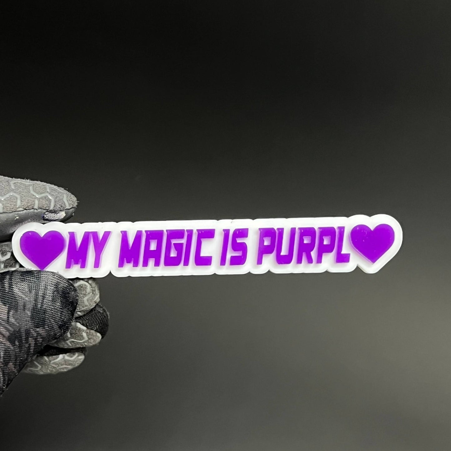 1PC MY MAGIC IS PURPLE 3D Acrylic Badge - Car Truck Emblem Fender Sticker