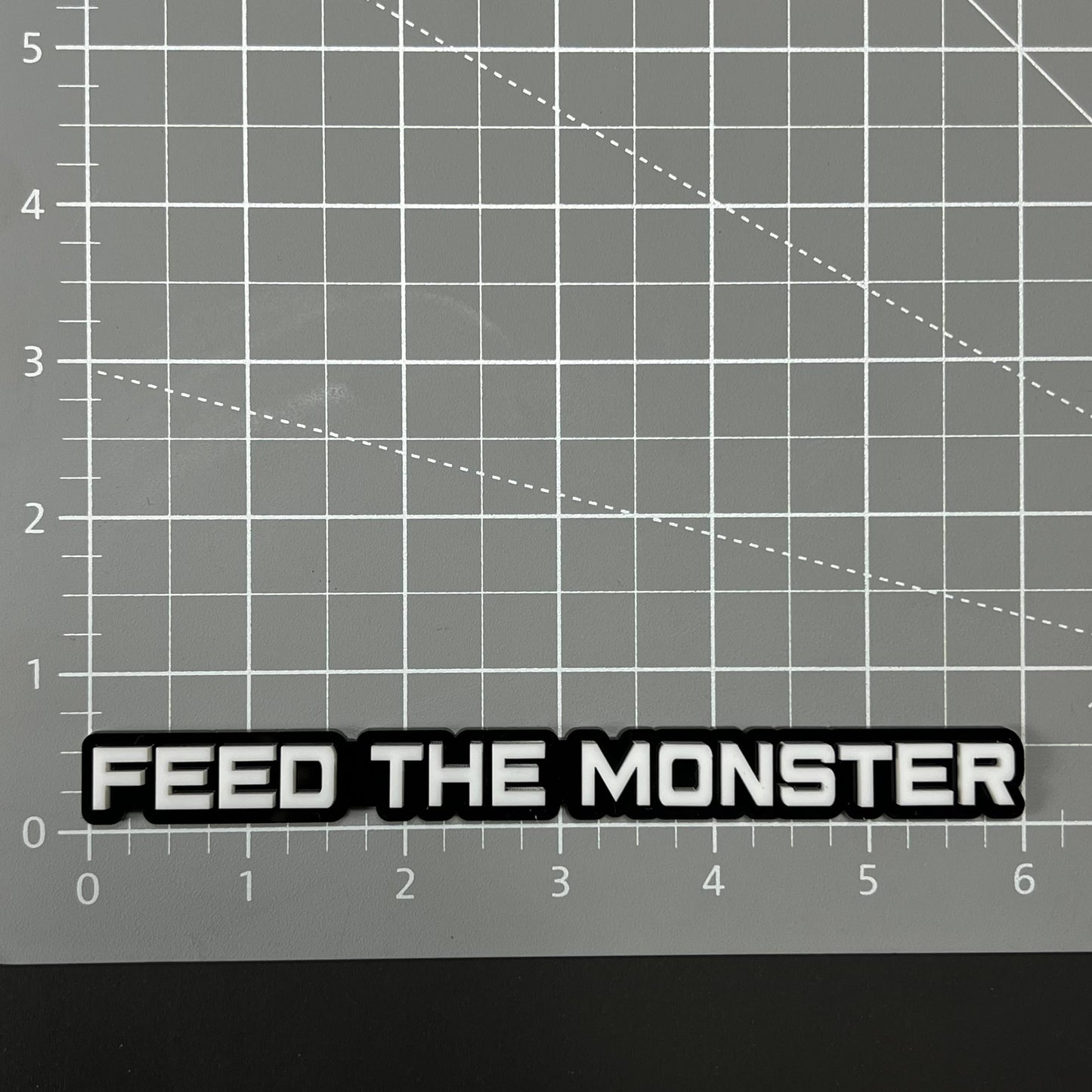 1PC FEED THE MONSTER 3D Acrylic Badge - Car Truck Emblem Fender Sticker