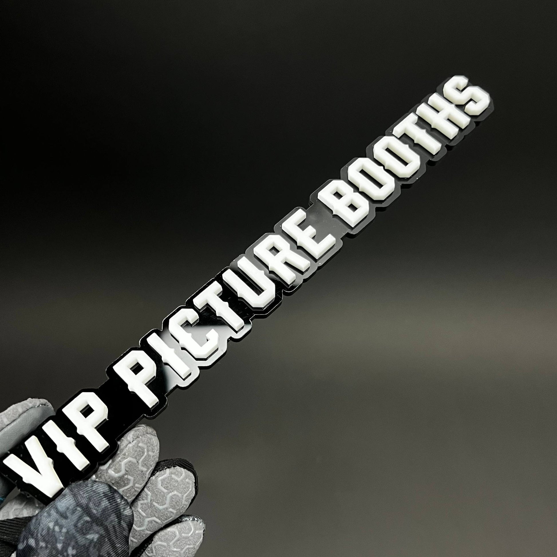 1PC VIP PICTURE BOOTHS 3D Acrylic Badge - Car Truck Emblem Fender Sticker