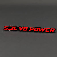 1PC 5.3L V8 POWER 3D Acrylic Badge - Car Truck Emblem Fender Sticker
