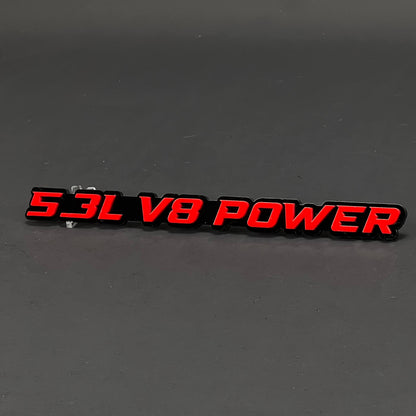 1PC 5.3L V8 POWER 3D Acrylic Badge - Car Truck Emblem Fender Sticker