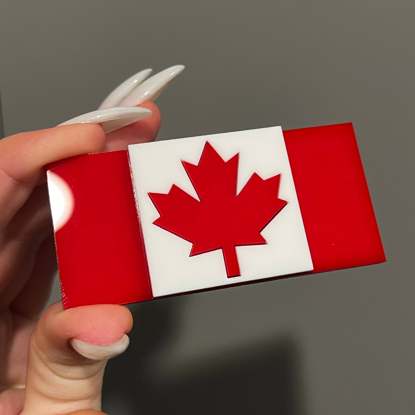 1PC Canada Flag 3D Acrylic Badge - Car Truck Emblem Fender Sticker