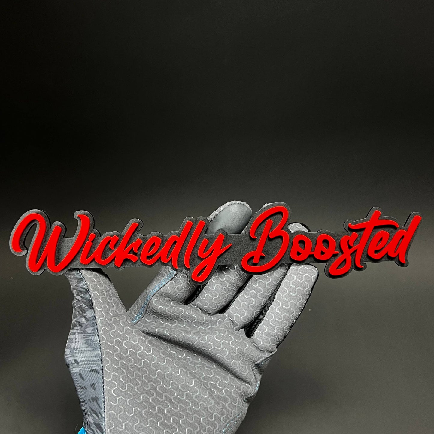 1PC Wickedly Boosted 3D Acrylic Badge - Car Truck Emblem Fender Sticker