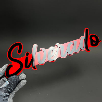 1PC Silverado 3D Acrylic Badge - Car Truck Emblem Fender Tailgate Trunk Sticker