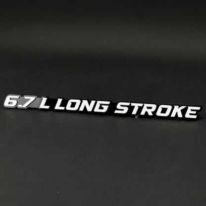 1PC 6.7 L LONG STROKE 3D Acrylic Badge - Car Truck Emblem Fender Sticker