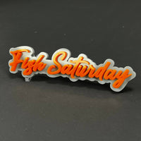 1PC Fish Saturday 3D Acrylic Badge - Car Truck Emblem Fender Sticker