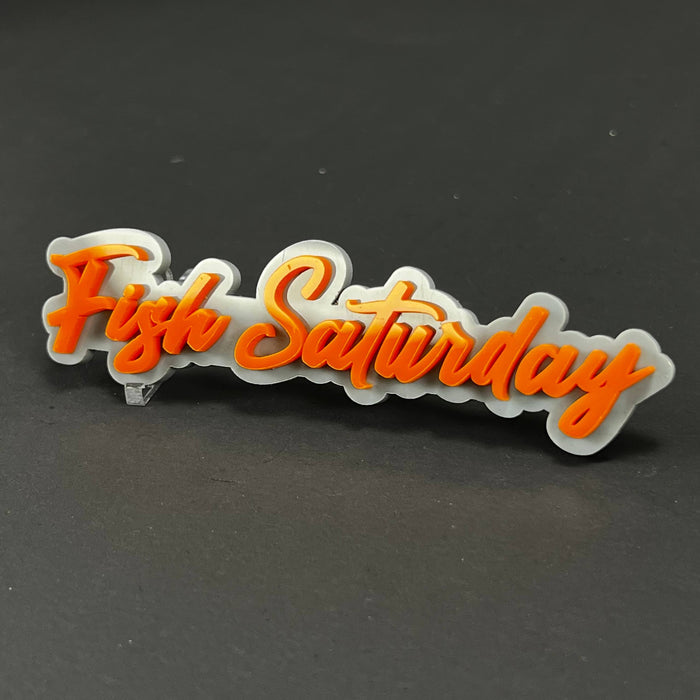 1PC Fish Saturday 3D Acrylic Badge - Car Truck Emblem Fender Sticker