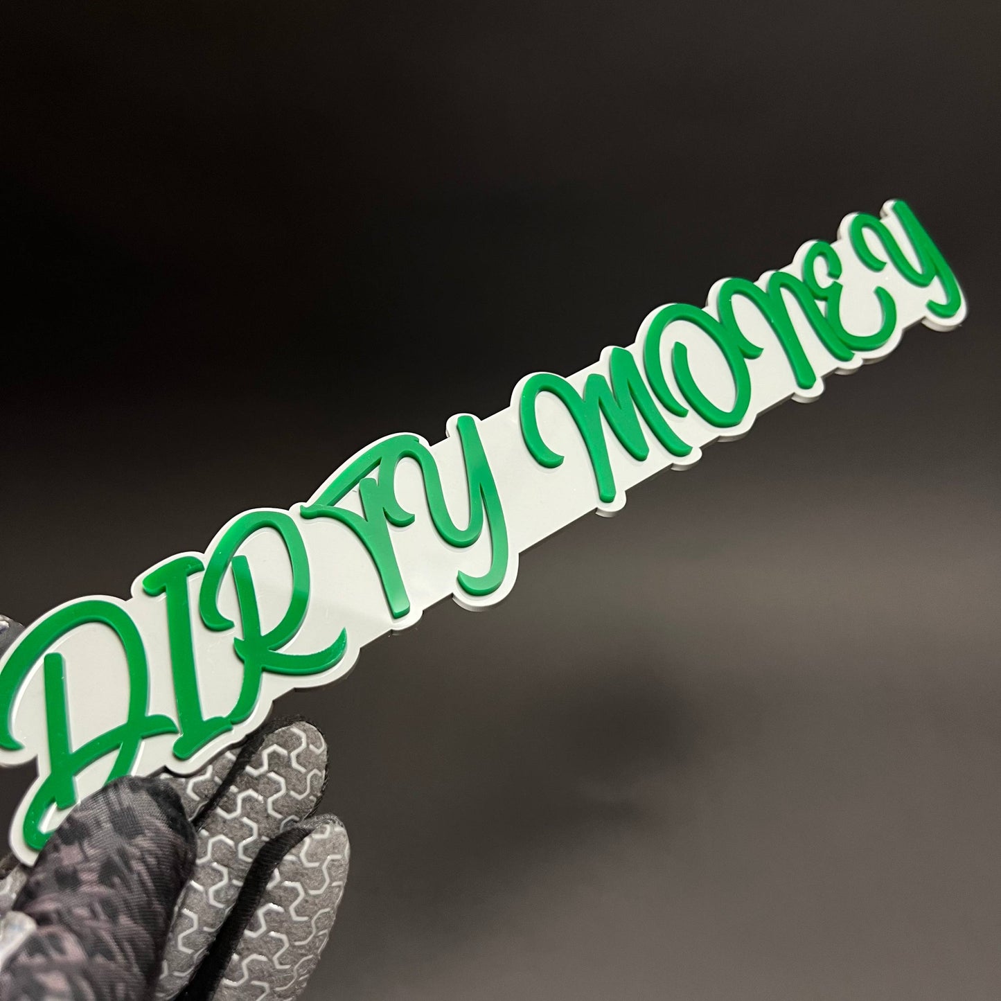 1PC DIRTY MONEY 3D Acrylic Badge - Car Truck Emblem Fender Sticker