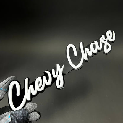 1PC Chevy Chase 3D Acrylic Badge - Car Truck Emblem Fender Sticker