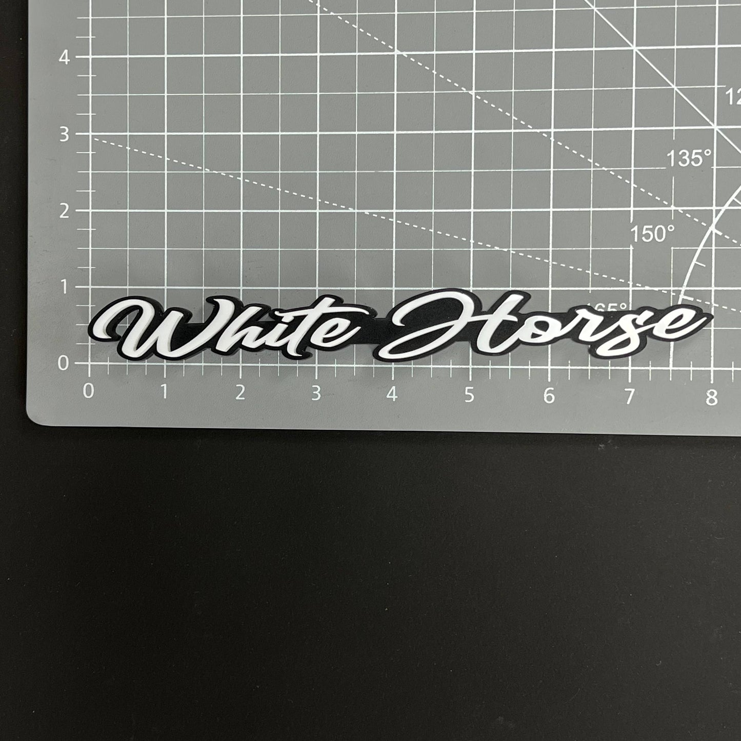 1PC White Horse 3D Acrylic Badge - Car Truck Emblem Fender Sticker