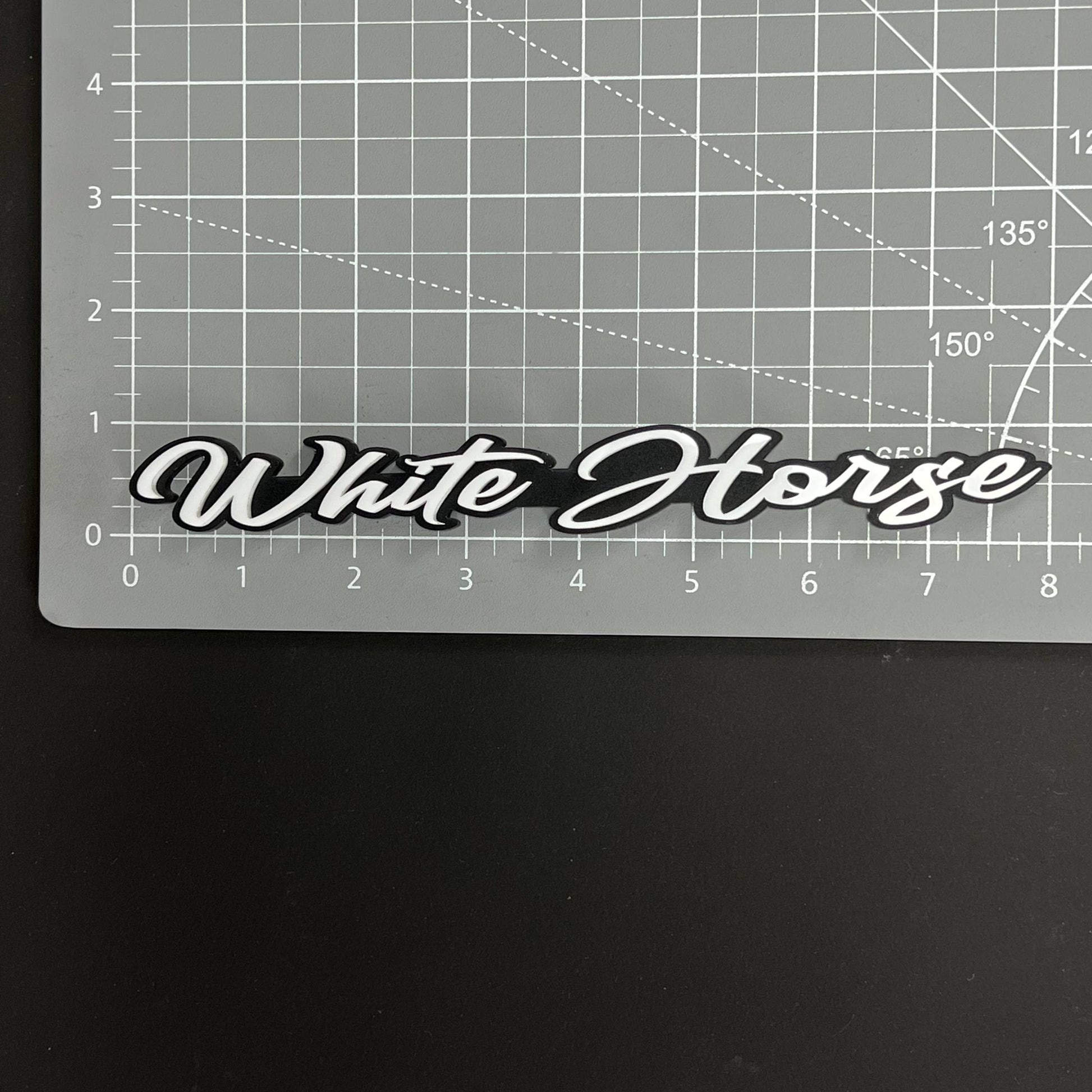 1PC White Horse 3D Acrylic Badge - Car Truck Emblem Fender Sticker
