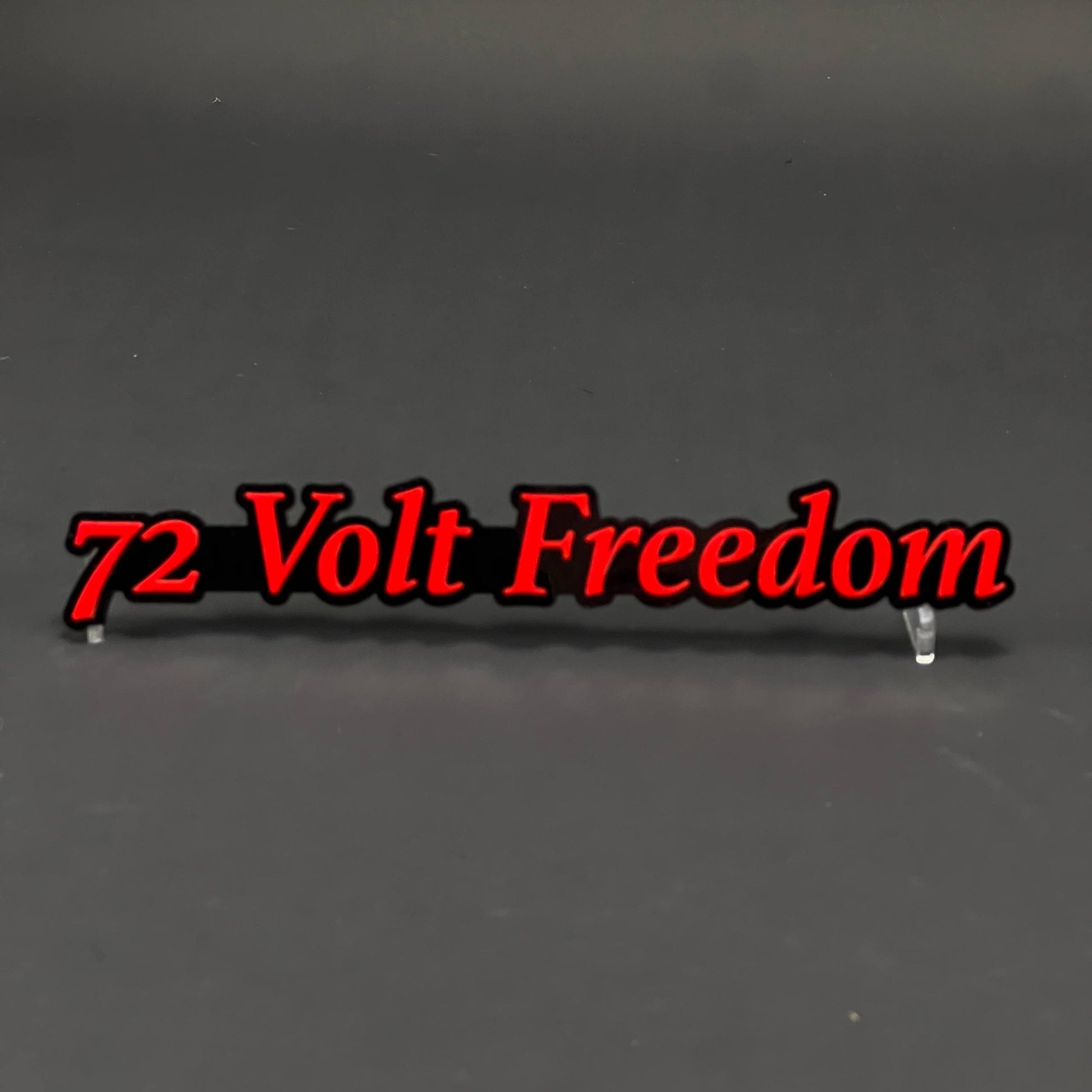 1PC 72 Volt Freedom 3D Acrylic Badge - Car Truck Emblem Fender Sticker