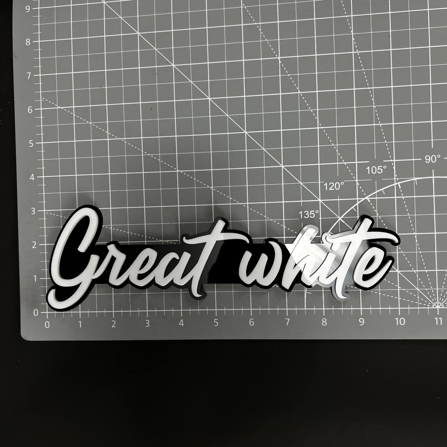 1PC Great white 3D Acrylic Badge - Car Truck Emblem Fender Sticker