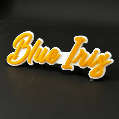 1PC Blue Iris 3D Acrylic Badge - Car Truck Emblem Fender Tailgate Trunk Sticker