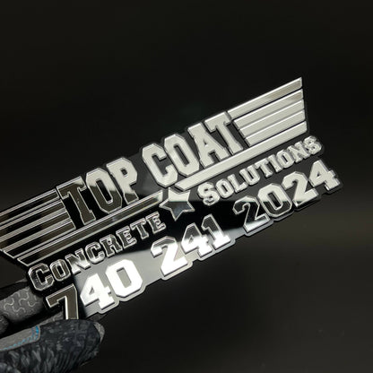 1PC TOP COAT 3D Acrylic Badge - Car Truck Emblem Fender Tailgate Trunk Sticker