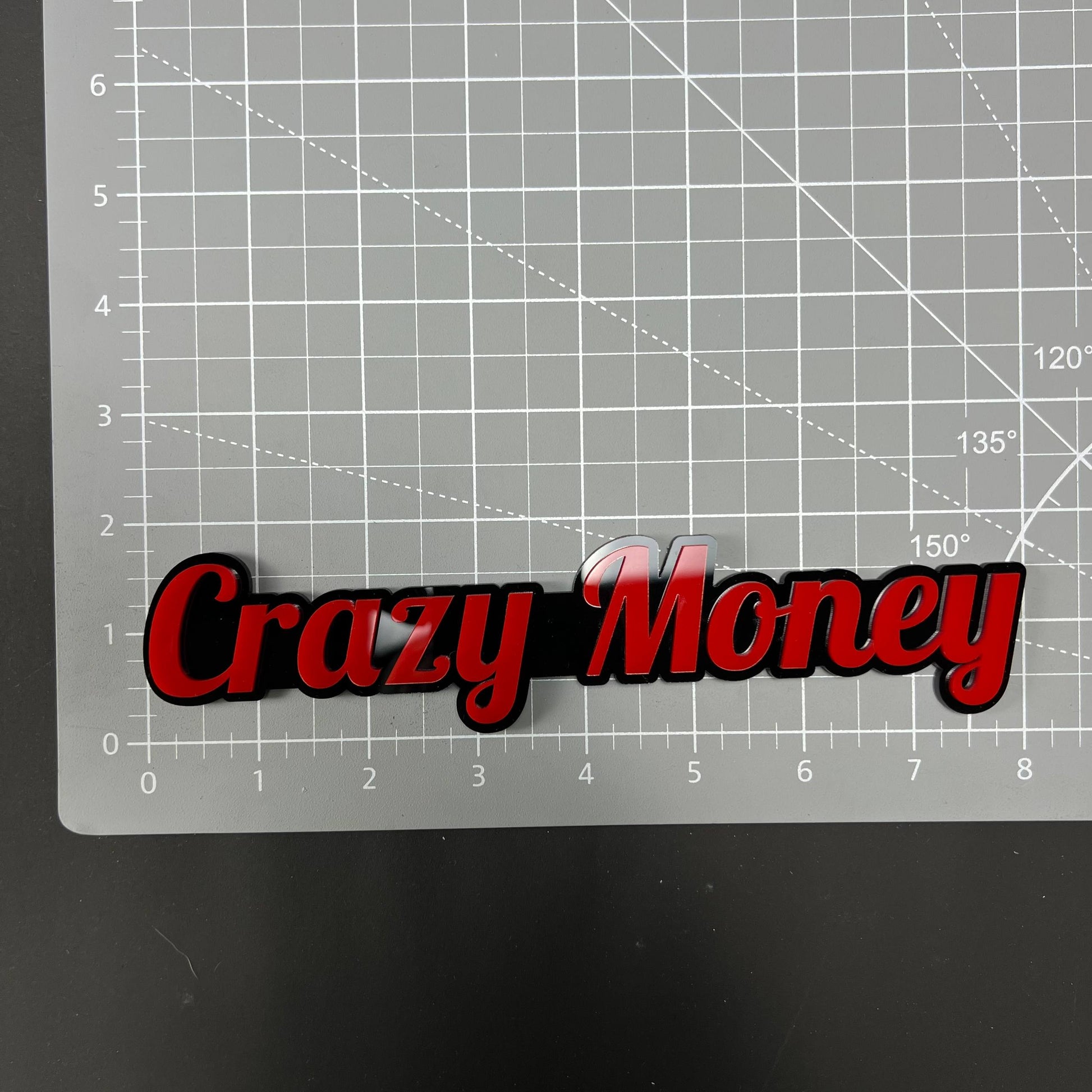 1PC Crazy Money 3D Acrylic Badge - Car Truck Emblem Fender Sticker