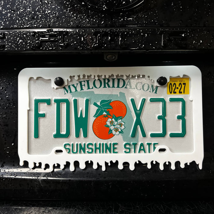 1PC Drip Plate Frame 3D Acrylic Badge - Car Truck Emblem Fender Sticker