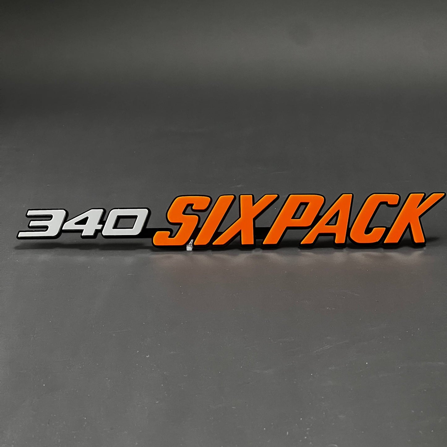 1PC 340 SIXPACK (Orange) 3D Acrylic Badge - Car Truck Emblem Fender Sticker
