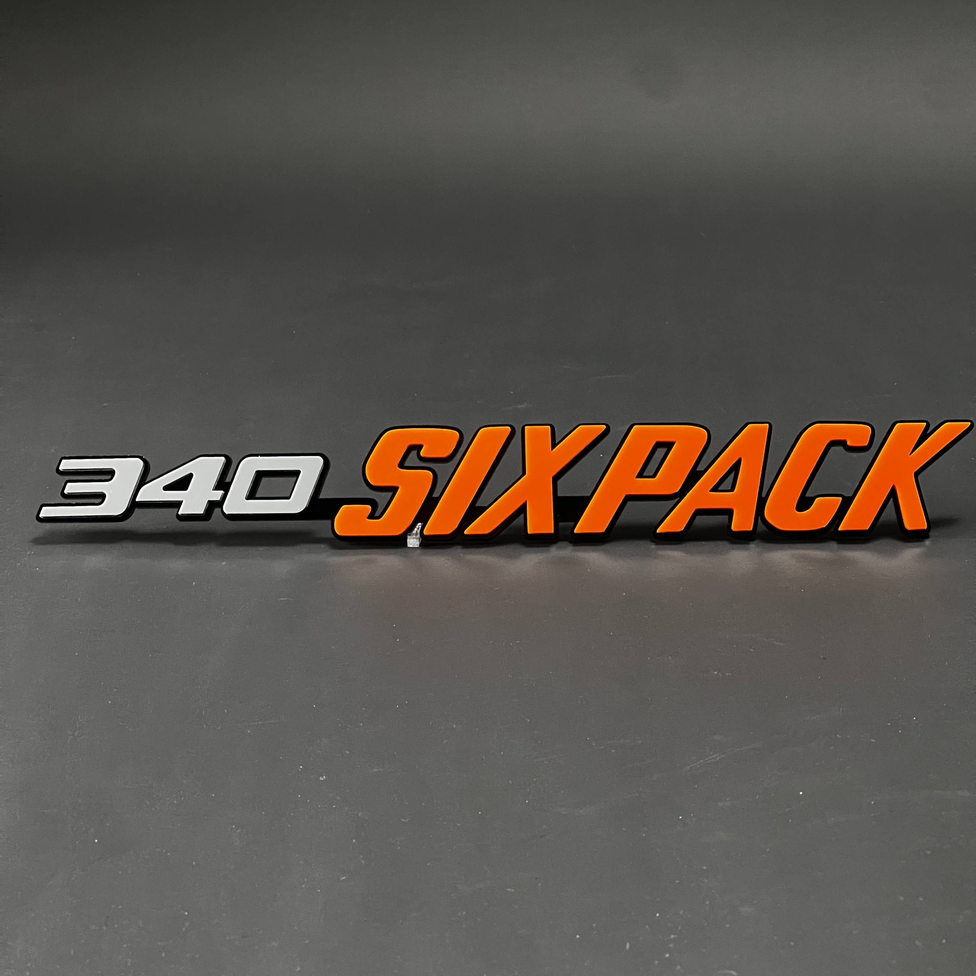1PC 340 SIXPACK (Orange) 3D Acrylic Badge - Car Truck Emblem Fender Sticker