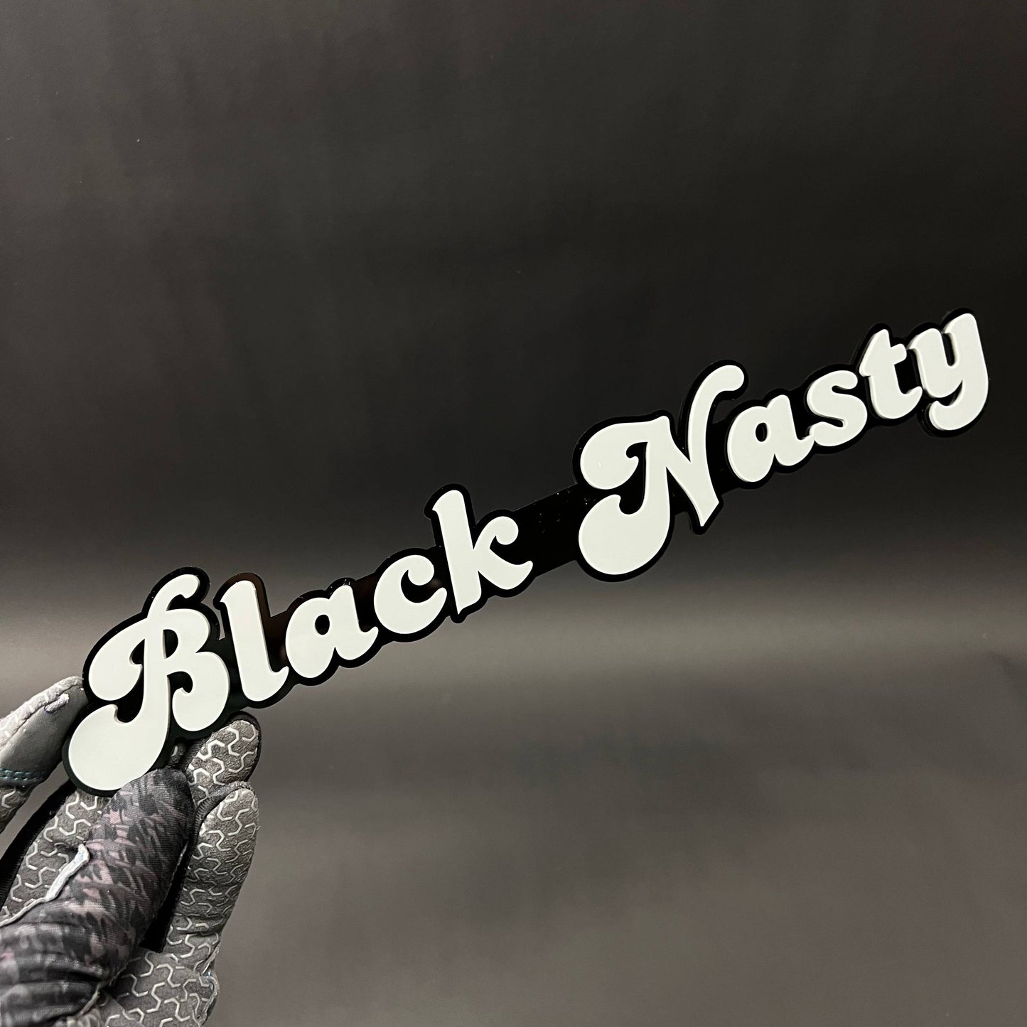 1PC Black Nasty 3D Acrylic Badge - Car Truck Emblem Fender Sticker