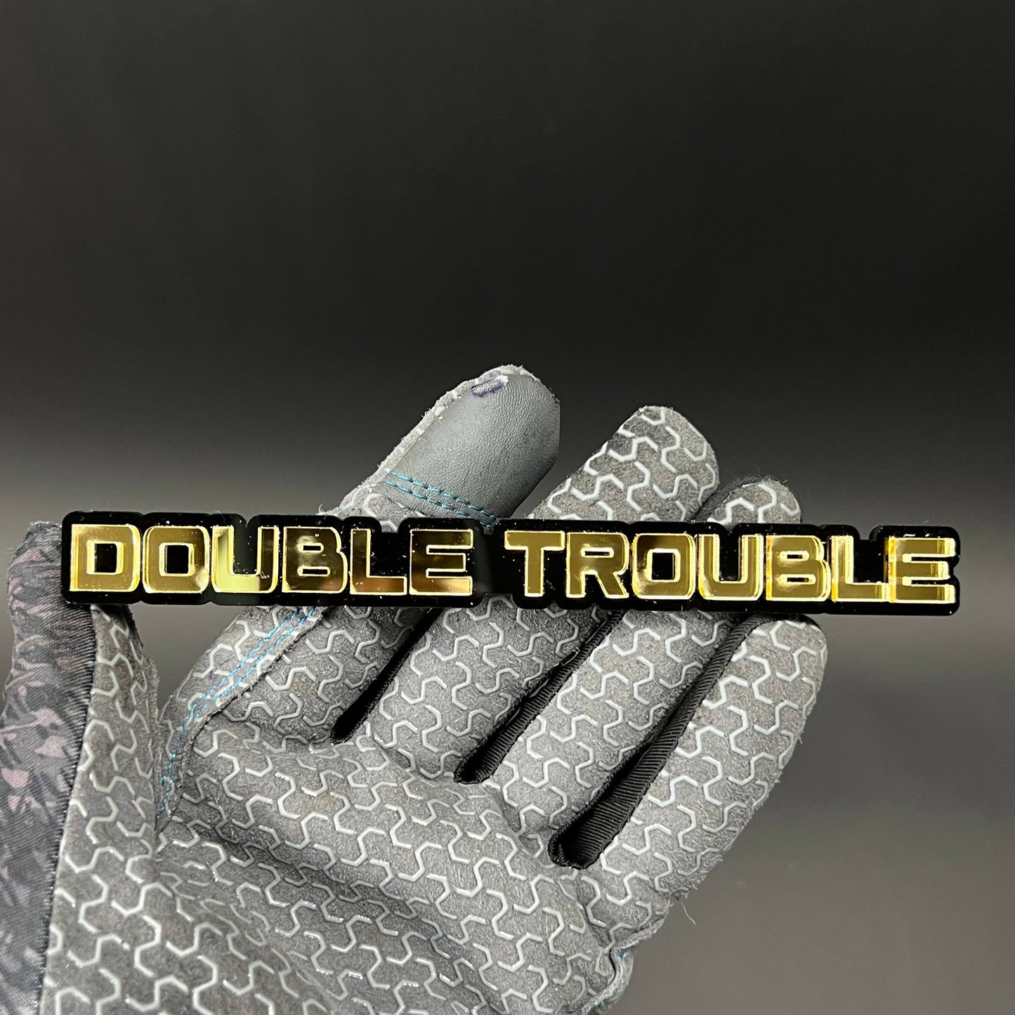 1PC DOUBLE TROUBLE 3D Acrylic Badge - Car Truck Emblem Fender Sticker