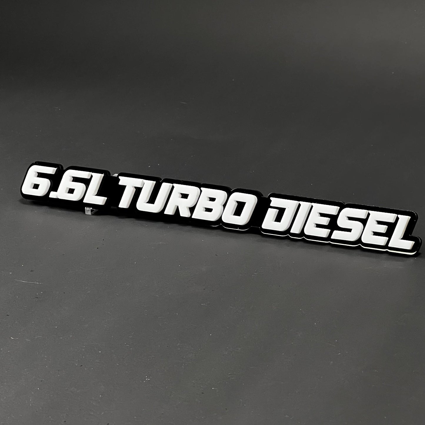 1PC 6.6L TURBO DIESEL 3D Acrylic Badge - Car Truck Emblem Fender Sticker