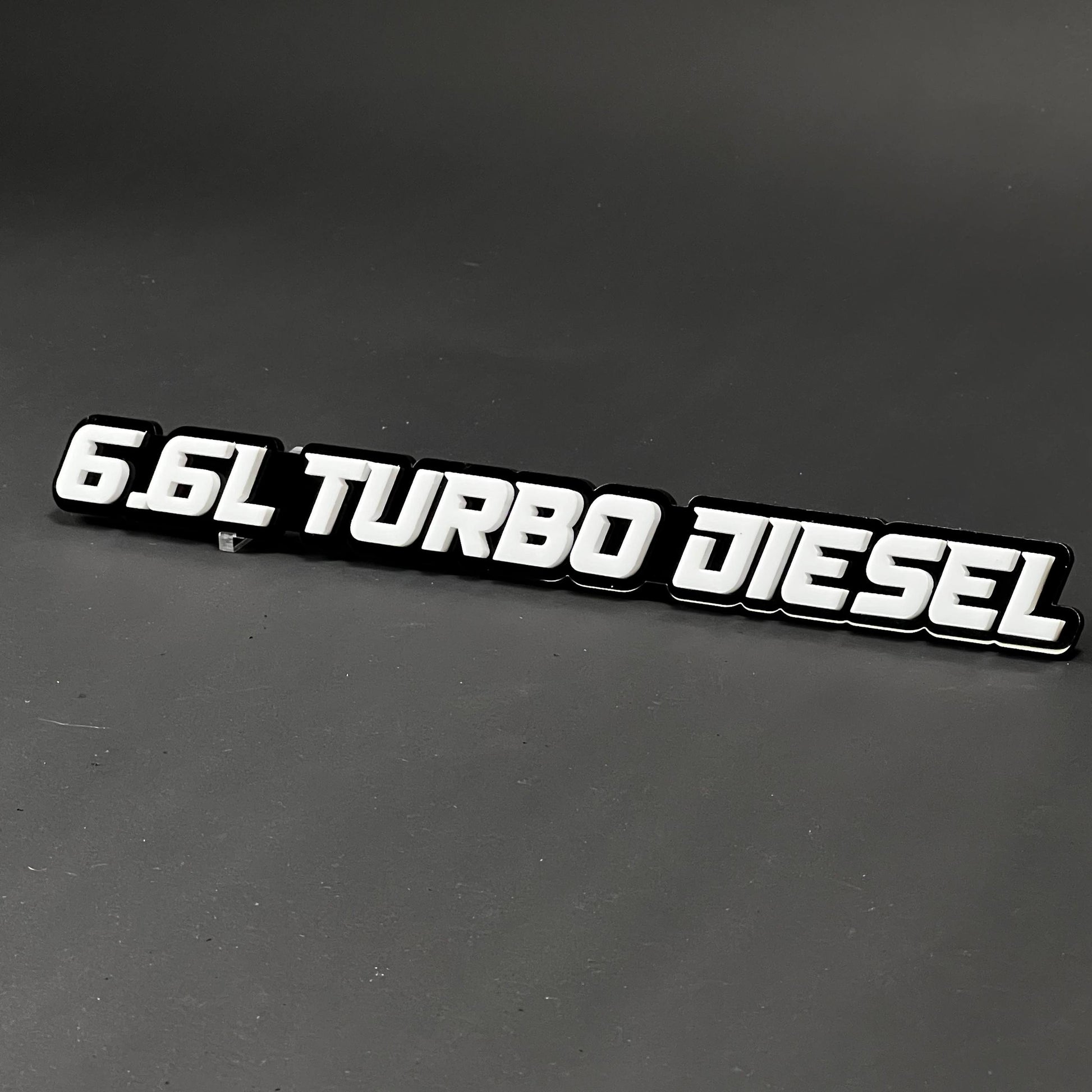1PC 6.6L TURBO DIESEL 3D Acrylic Badge - Car Truck Emblem Fender Sticker
