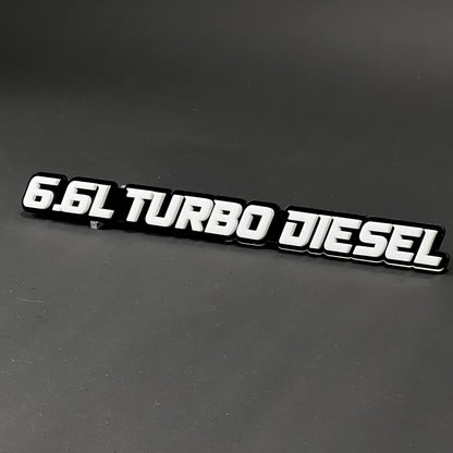 1PC 6.6L TURBO DIESEL 3D Acrylic Badge - Car Truck Emblem Fender Sticker