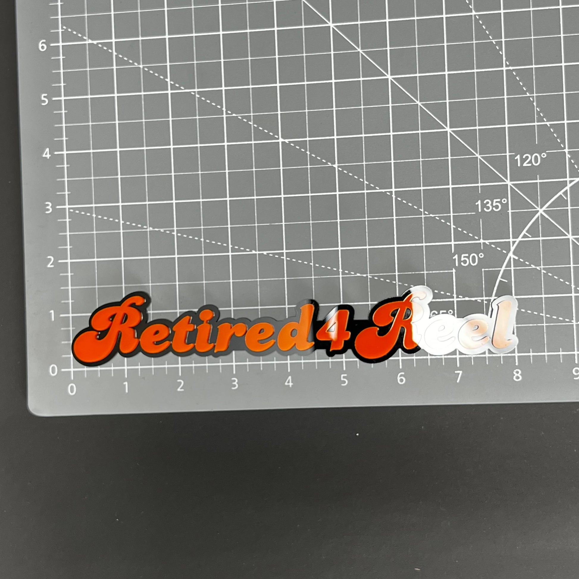 1PC Retired4Reel 3D Acrylic Badge - Car Truck Emblem Fender Sticker