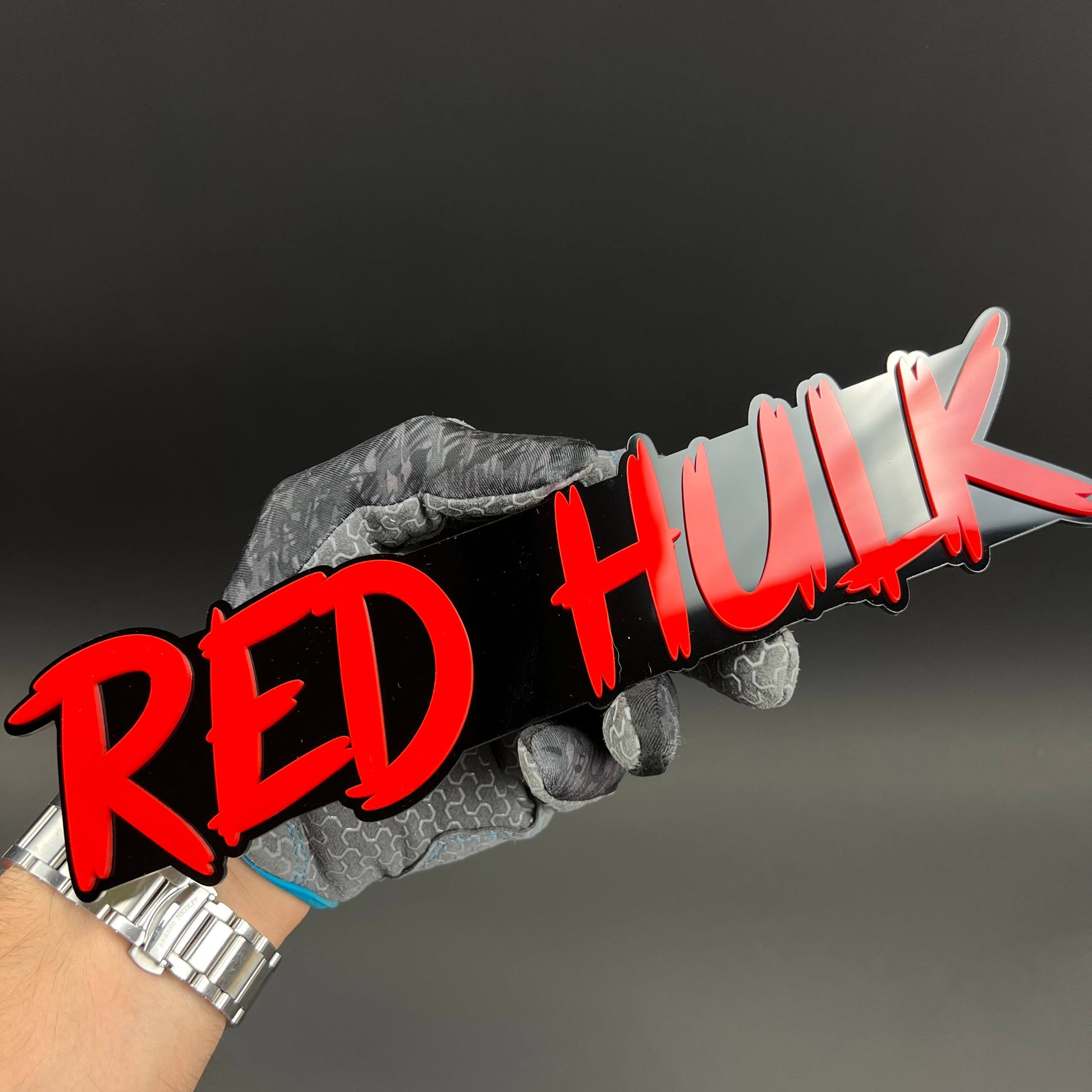 1PC RED HULK 3D Acrylic Badge - Car Truck Emblem Fender Tailgate Trunk Sticker