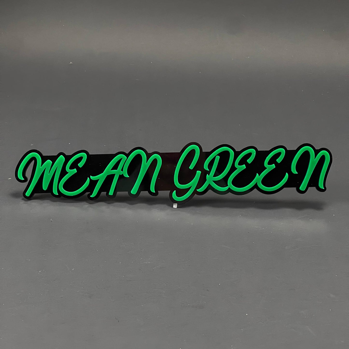 1PC MEAN GREEN 3D Acrylic Badge - Car Truck Emblem Fender Tailgate Trunk Sticker