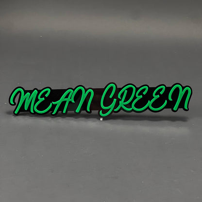 1PC MEAN GREEN 3D Acrylic Badge - Car Truck Emblem Fender Tailgate Trunk Sticker