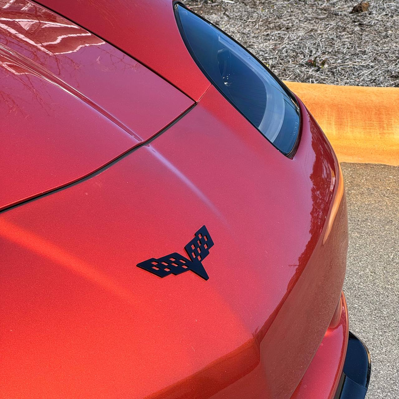 1PC Corvette Flags 3D Acrylic Badge - Car Truck Emblem Fender Sticker